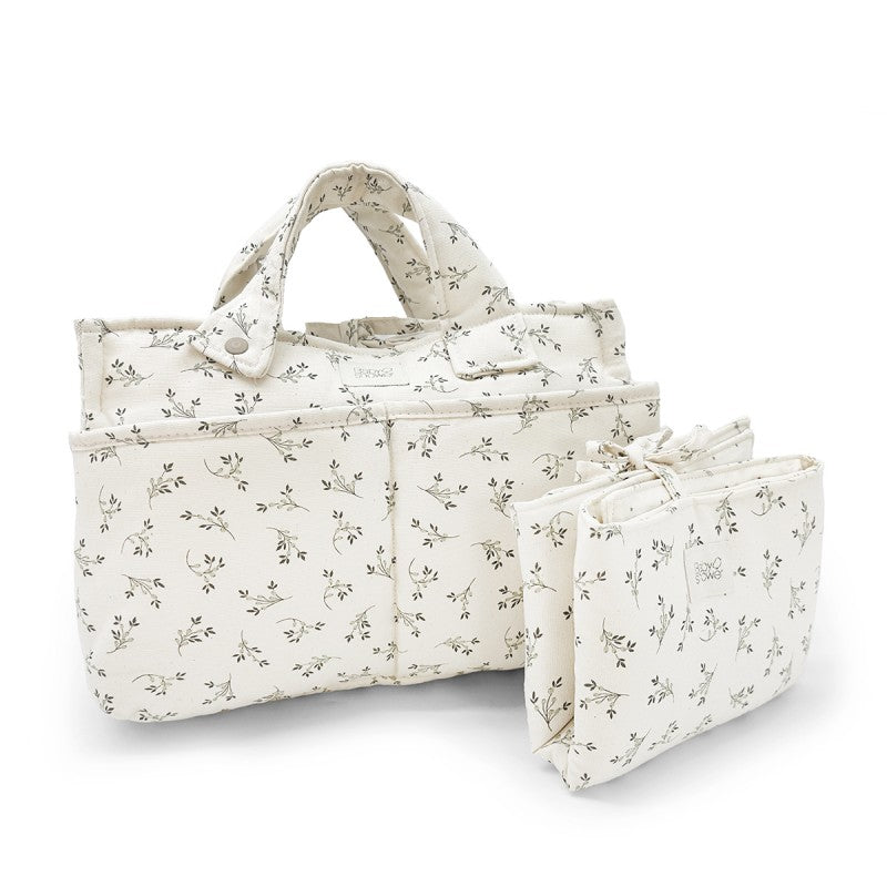 PRINTED CANVAS STROLLER BAG + CHANGING MAT