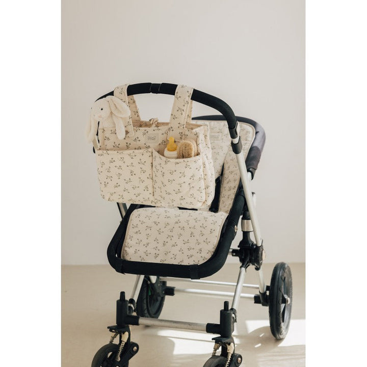 PRINTED CANVAS STROLLER BAG + CHANGING MAT