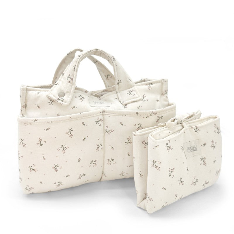 PRINTED CANVAS STROLLER BAG + CHANGING MAT