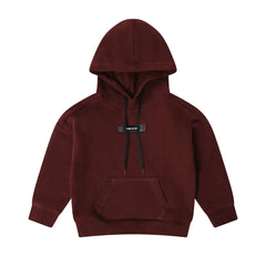 A front view of the Bopop burgundy red sweatshirt for children.