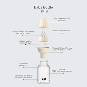 BIBS Baby BPA-Free PP Bottle Set 150ml Silicone