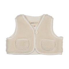 Mema Knits Ivory Sherpa Vest