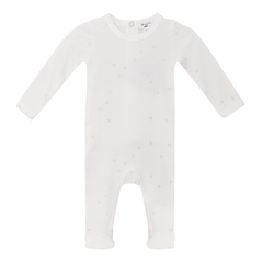 Little Fragile White Sky Light Clover Print Footie