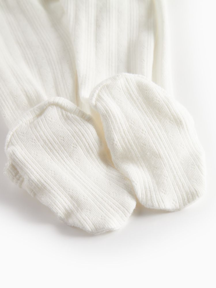 MarMar Gentle White Pointelle Rubetta Footie + Hat