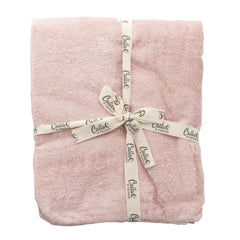 A breathtaking Calla & Friends hooded bath towel in petal pink, featuring ultra-soft bamboo cotton for immaculate post-bath comfort.