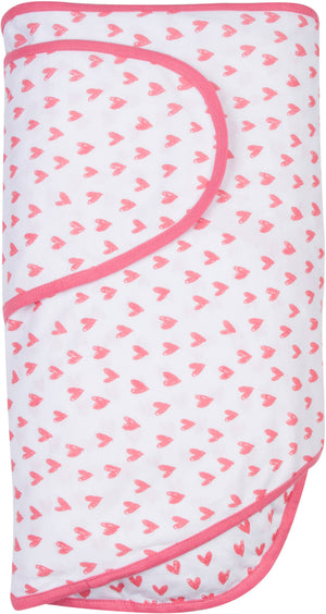 Miracle Blanket- The #1 Pediatrician-recommended Swaddle - Coral Hearts Miracle Blanket
