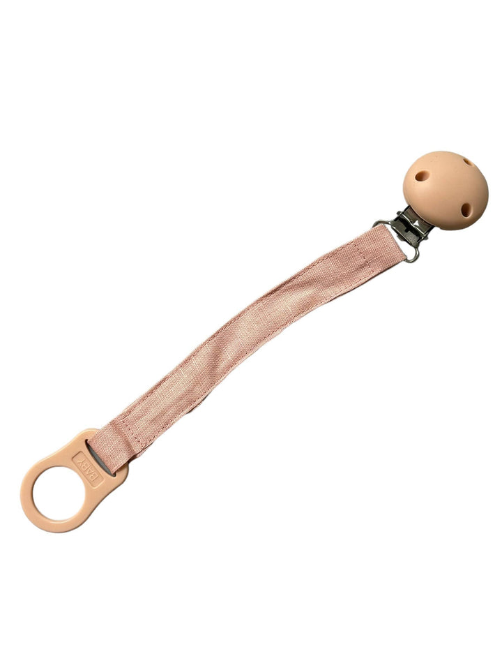 Three Hearts & Co. - Jadye Paci/Toy Clip Linen and Silicone BPA Free: Oatmeal