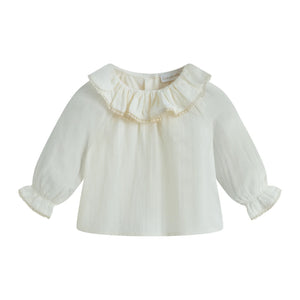 C'era Una Volta – Baby Lilly Shirt & Romeo Bloomer Two-Piece Set | Cream/Black