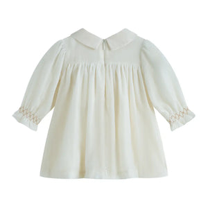 White dress with long sleeves on a white background