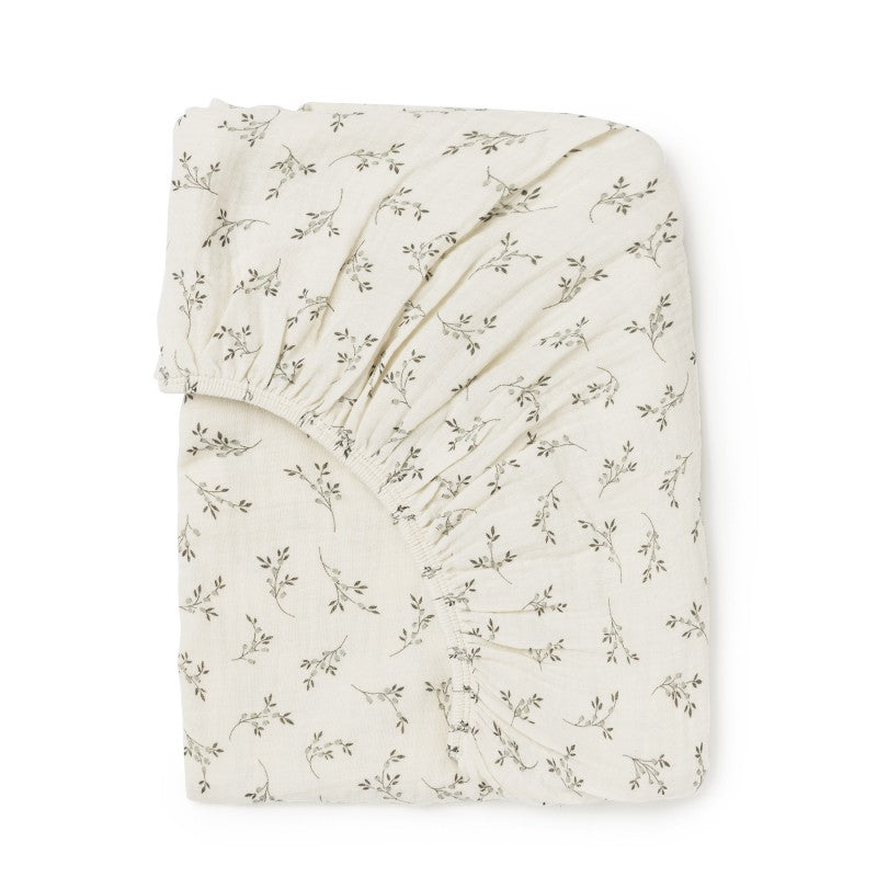 Organic Cotton Muslin Co-Sleeper Fitted Sheet – GOTS Certified | Breathable Bassinet Sheet 90 x 50 cm | Adjustable Fit, Made in Spain