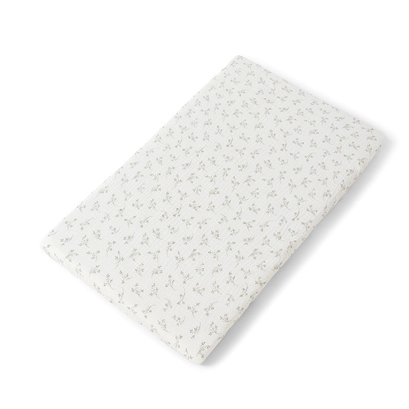Organic Cotton Muslin Co-Sleeper Fitted Sheet – GOTS Certified | Breathable Bassinet Sheet 90 x 50 cm | Adjustable Fit, Made in Spain