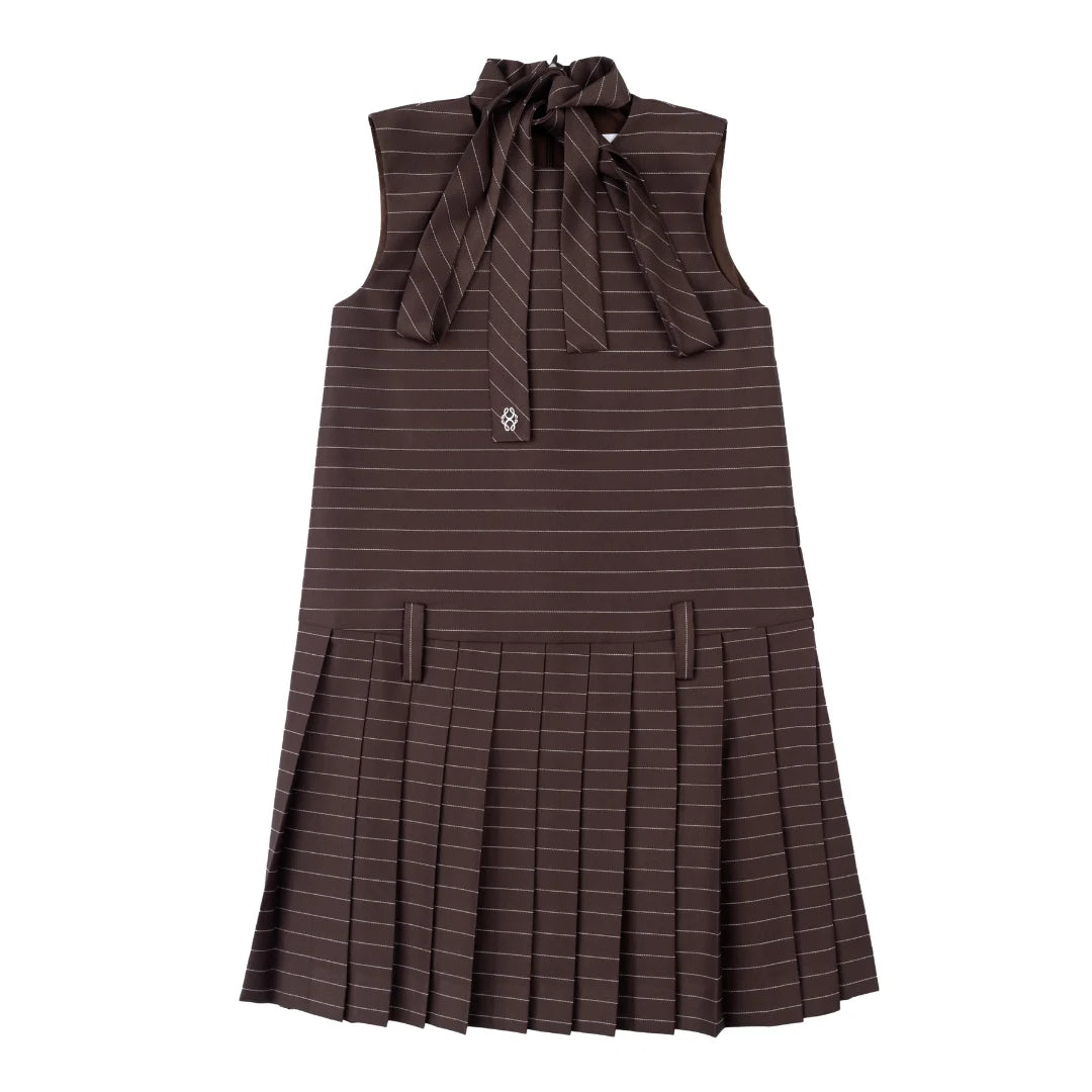 A front view of the Cottier cocoa brown knit jumper for children.