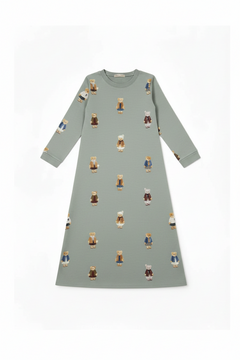 Crew Lounge Jade Teddy Pattern Nightgown
