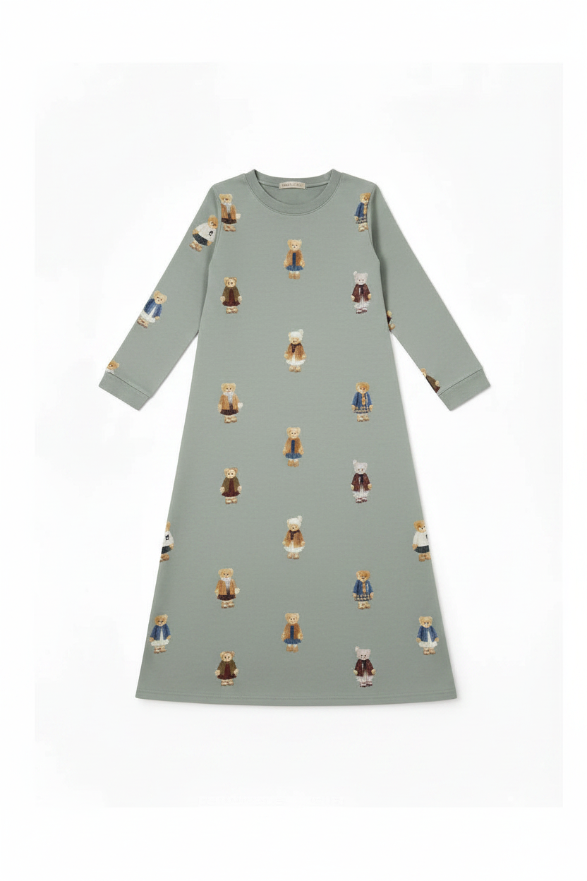 Crew Lounge Jade Teddy Pattern Nightgown