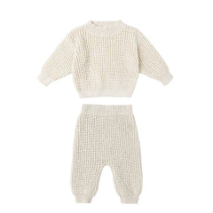 Quincy Mae Natural Chunky Knit Sweater + Pant Set