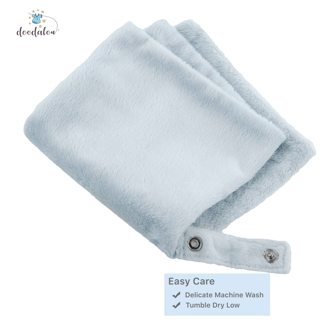 Doodalou - Super Soft Velboa Pacifier Blanket: Light Blue