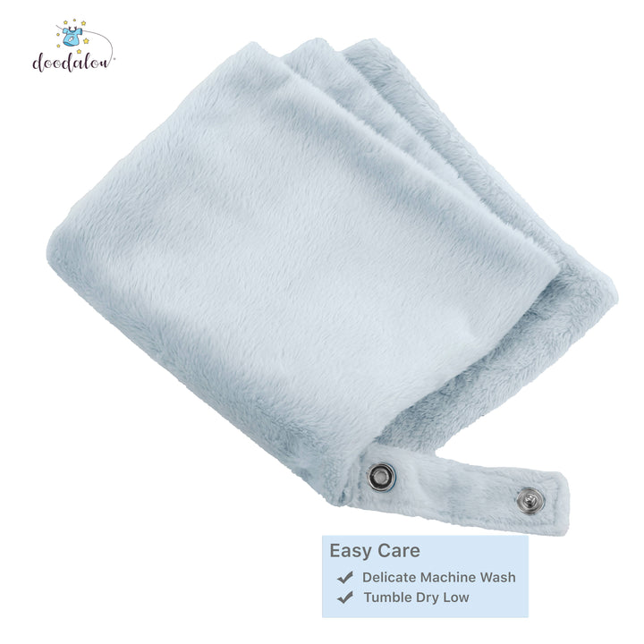 Doodalou - Super Soft Velboa Pacifier Blanket: Light Blue
