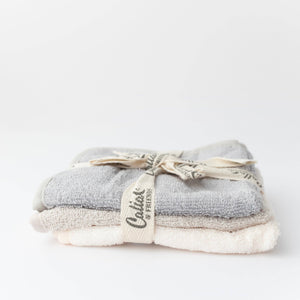 Calla & Friends - Washcloth Set: Linen/Whisper Gray