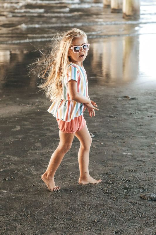 Retro Kis Summer Stripe Baby Girl Set
