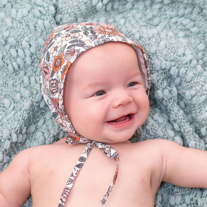 Vintage Flora Danish Baby Bonnet UPF 50+ SALE: 0-3 months