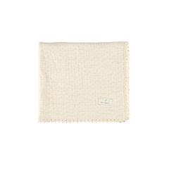 Bebe Organic Lumi Chenille Blanket – Soft Luxury Baby Blanket, Dusty Pink / Neutral
