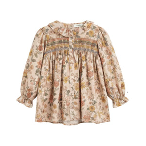 A front view of the Early Sunday signature floral Jeanette Bloom dress.