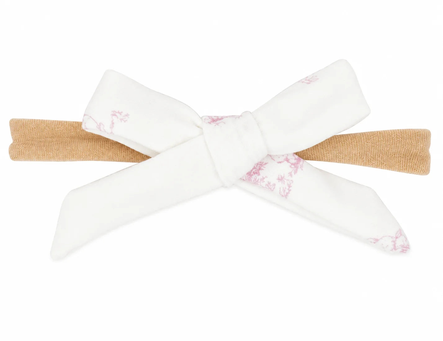 Baby Headband Bow – Toile Print