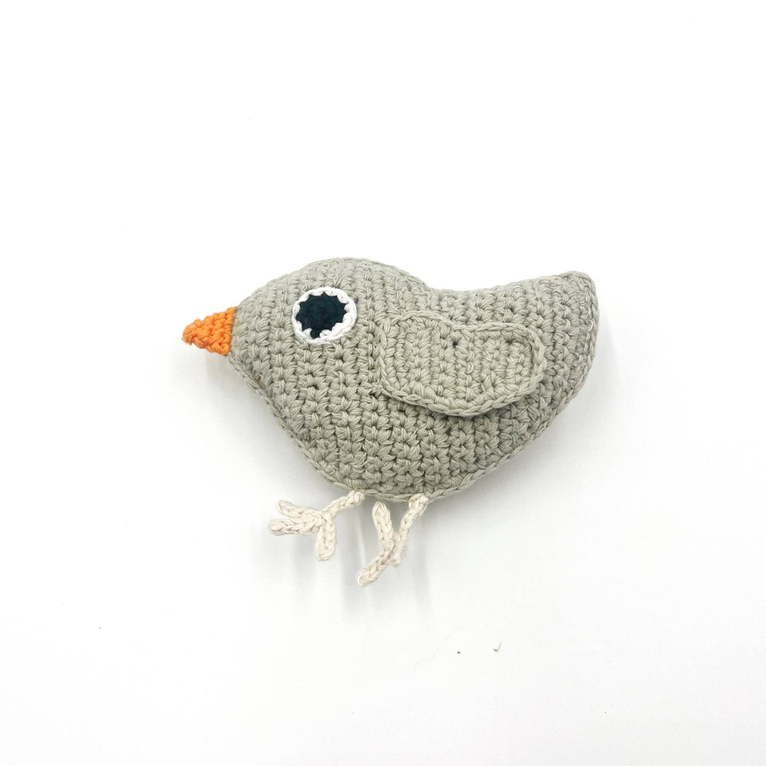 Pebble - Handmade Baby Bird Rattle: Dusky Pink