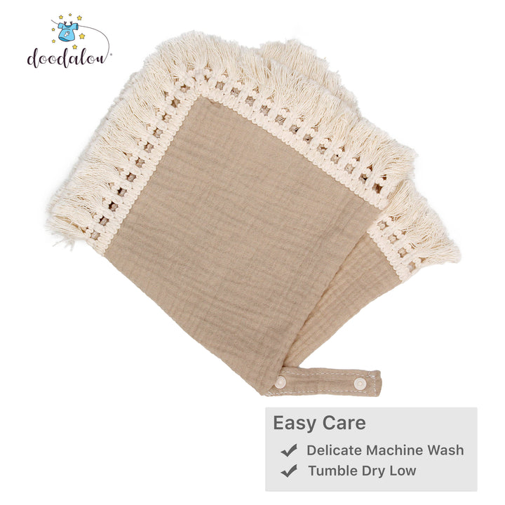 Doodalou - Desert - Muslin Boho Pacifier Blanket with Tassels