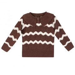 sweet threads striped collar sweater