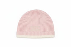 Elisabetta Franchi La Mia Bambina Pink/Ivory English Knit Cap With Edges