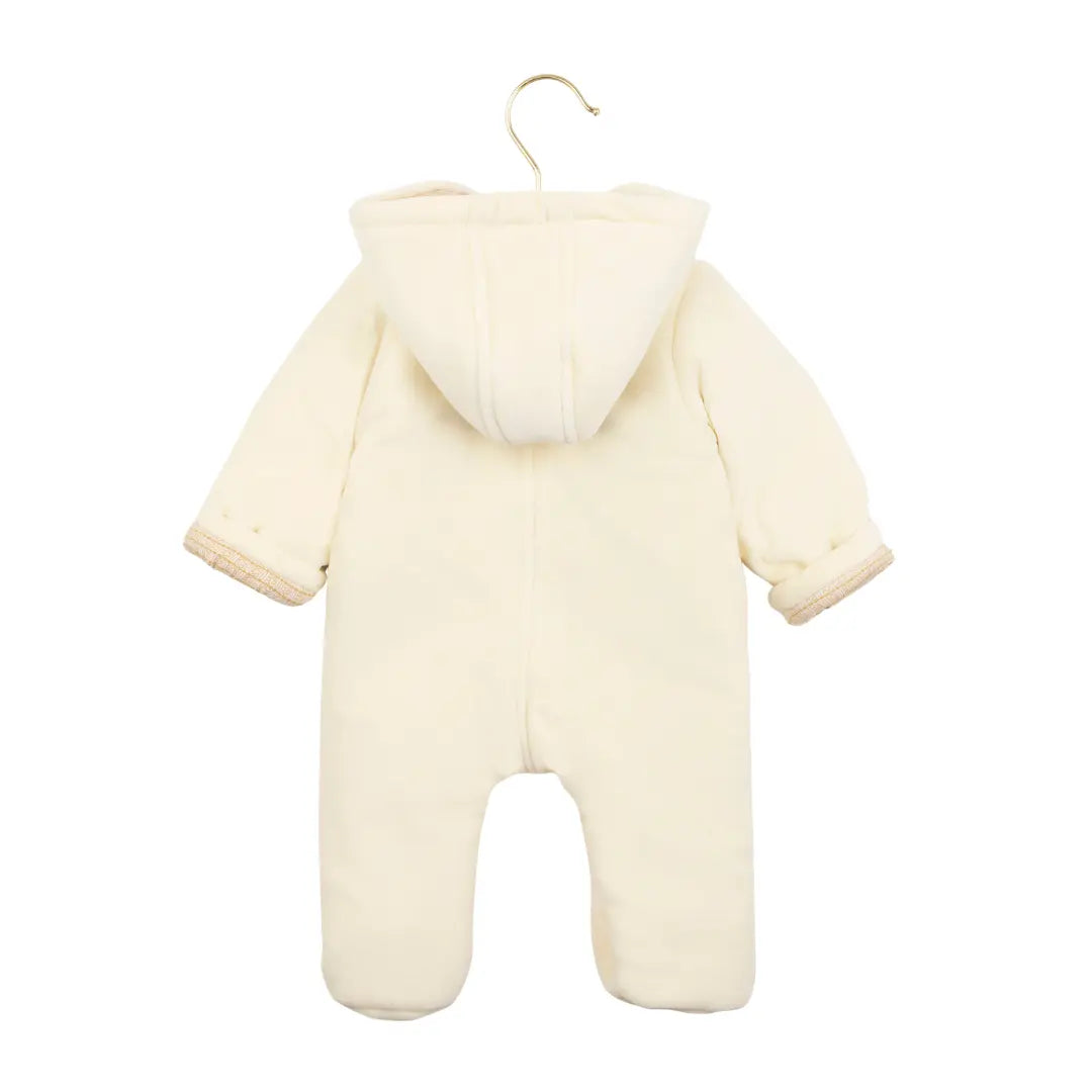 Escada – Newborn Long Sleeve Hooded Footie | Antique White
