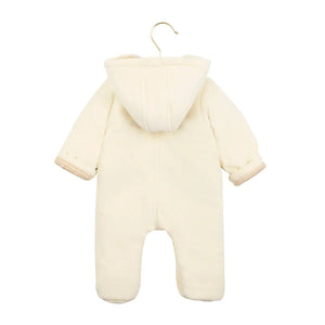 Escada – Newborn Long Sleeve Hooded Footie | Antique White