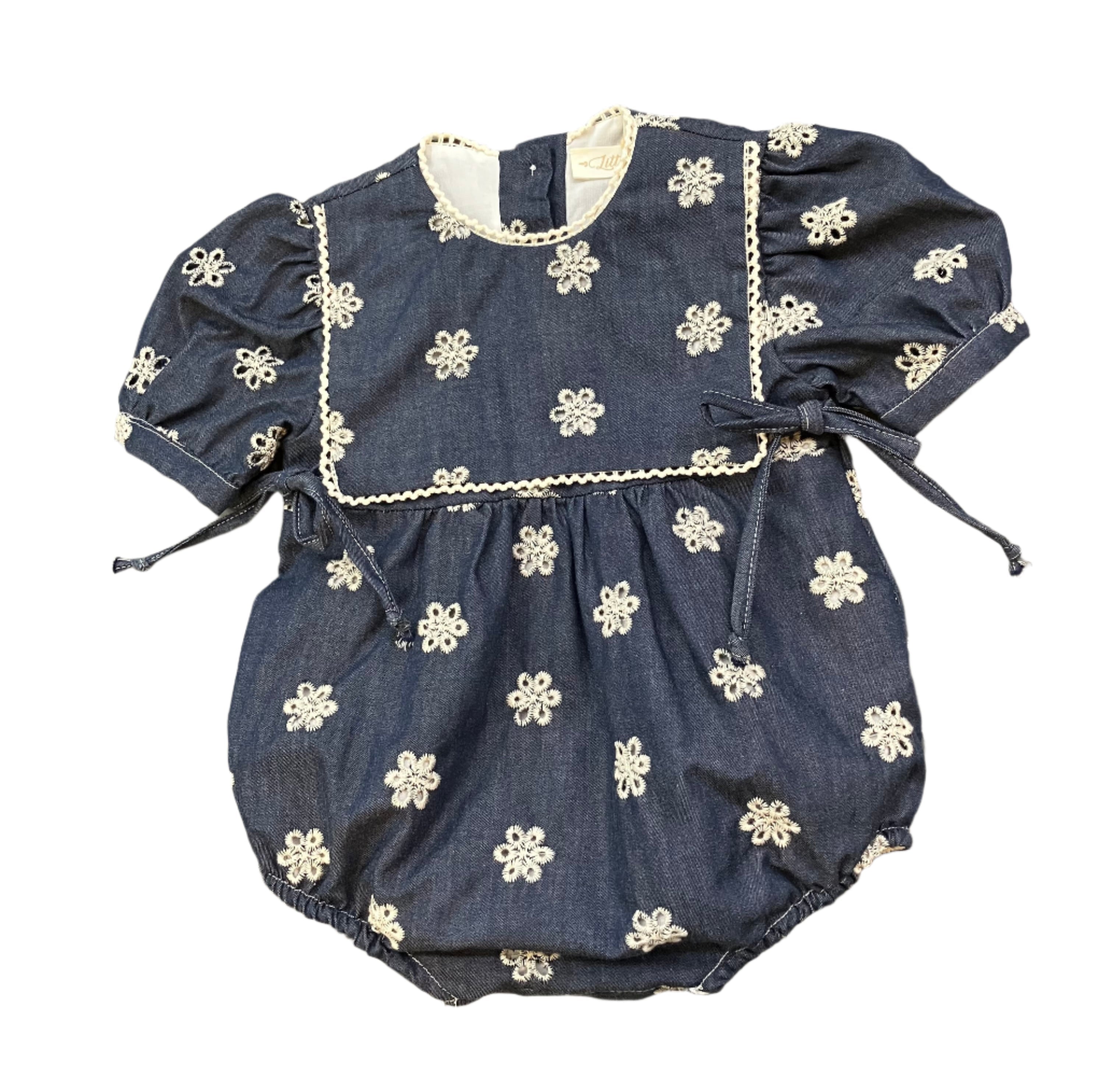 Little Eyelet Baby Bea Dorothy Denim Romper