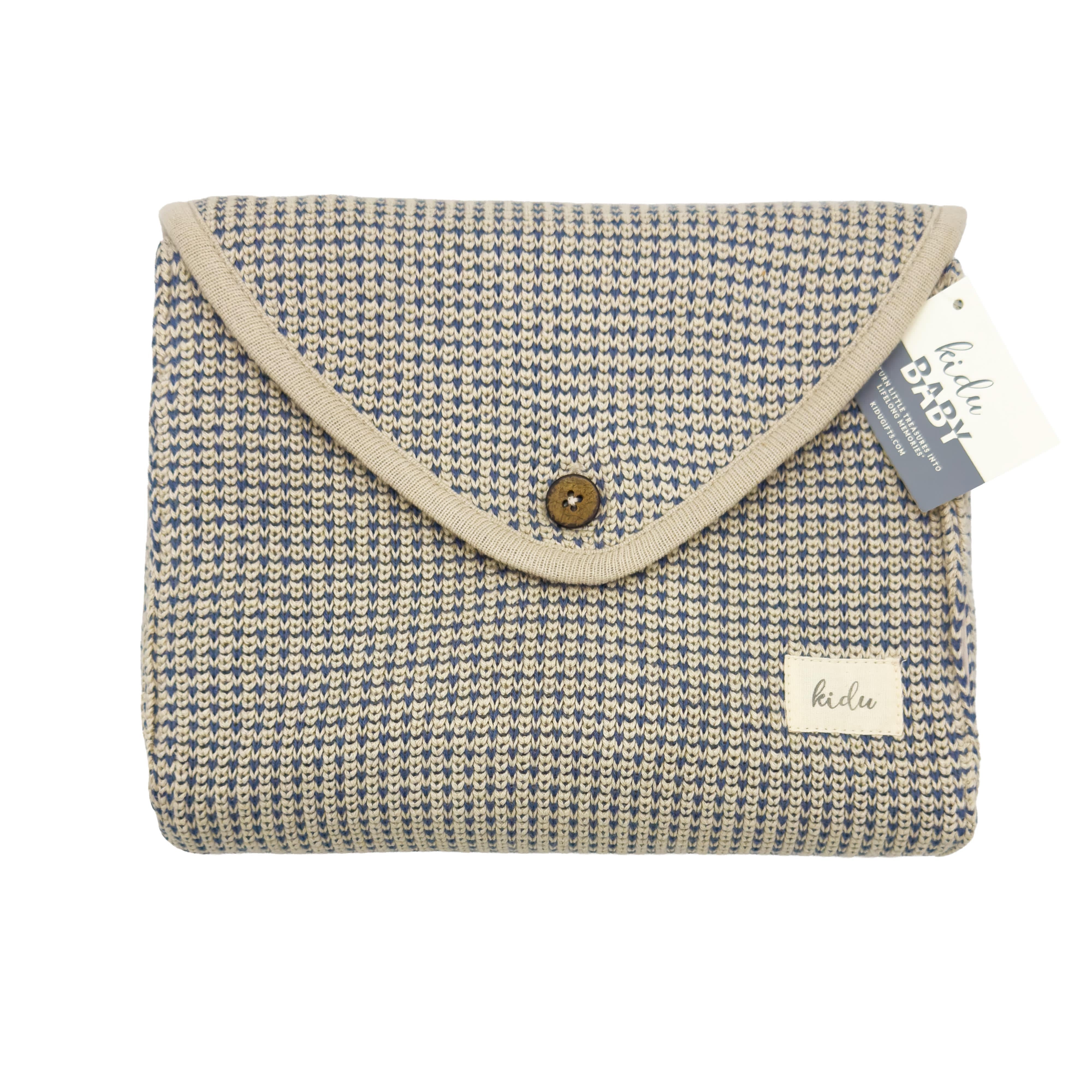 Kidu 100% Organic Cotton Knitted Baby Blanket Gift Set