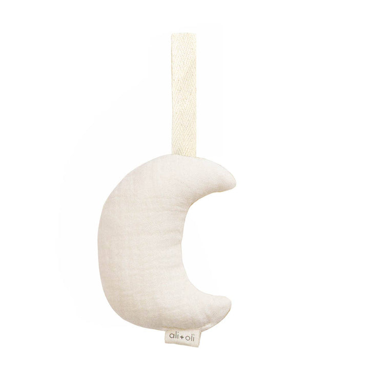 Ali+Oli - Plush Moon Pacifier Holder (Muslin Ivory)