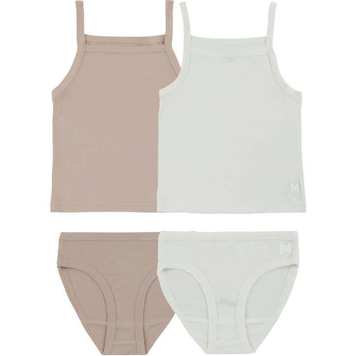 Noggi Girl Mauve + White Bamboo Cotton 2 Set