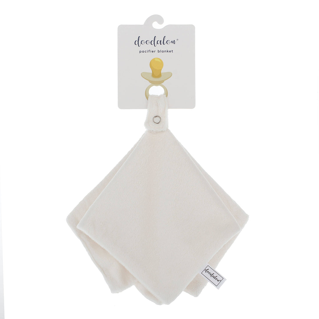 Doodalou - Super Soft Velboa Pacifier Blanket – Ivory