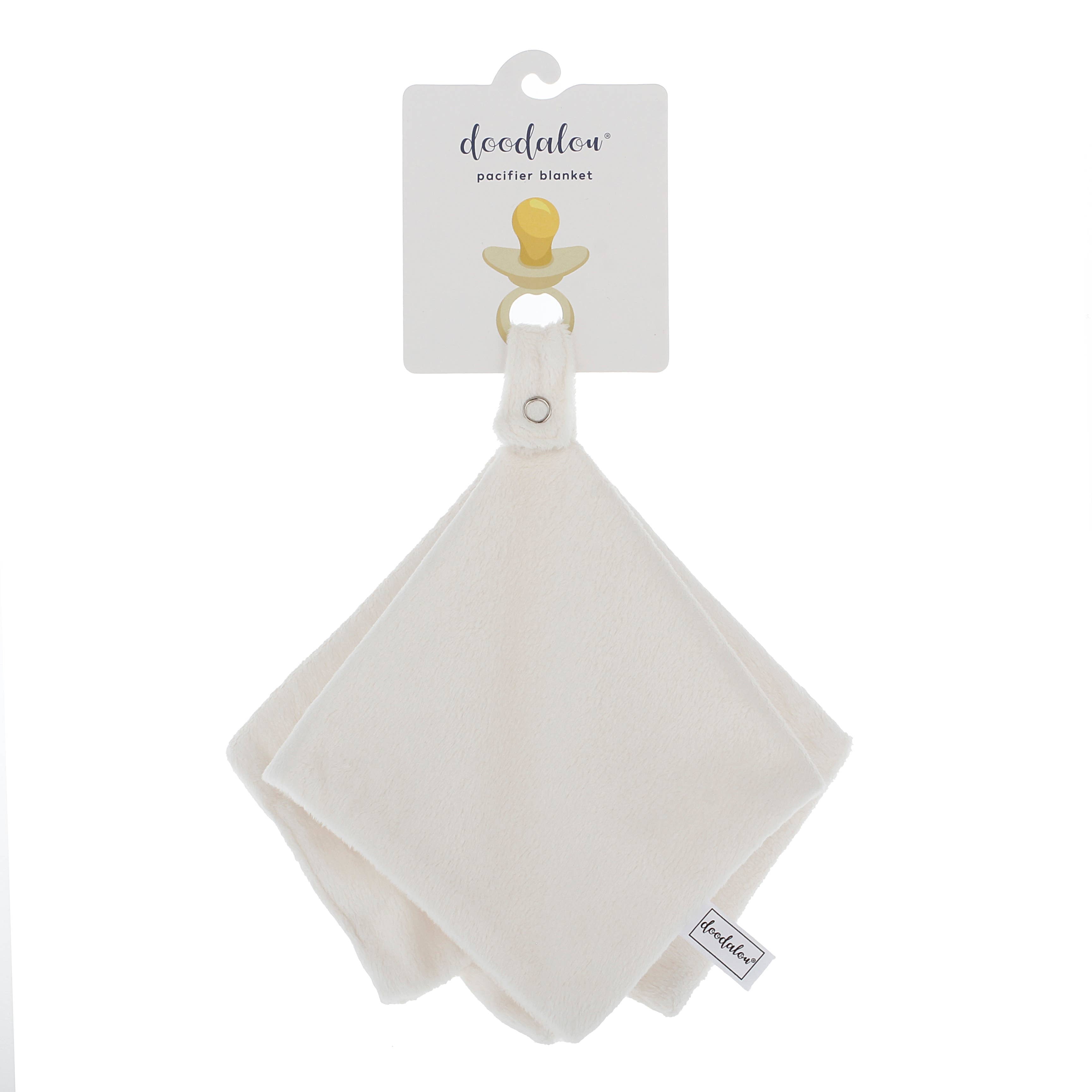 Doodalou - Super Soft Velboa Pacifier Blanket – Ivory