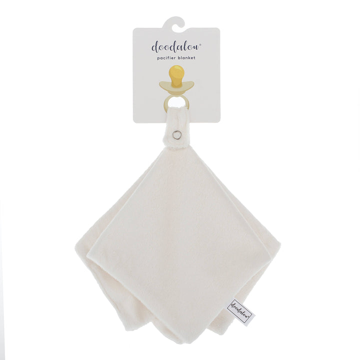 Doodalou - Super Soft Velboa Pacifier Blanket – Ivory