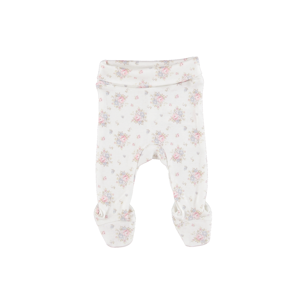 Bebe Organic Amora Blooms Collar Onesie Legging Set + Bonnet
