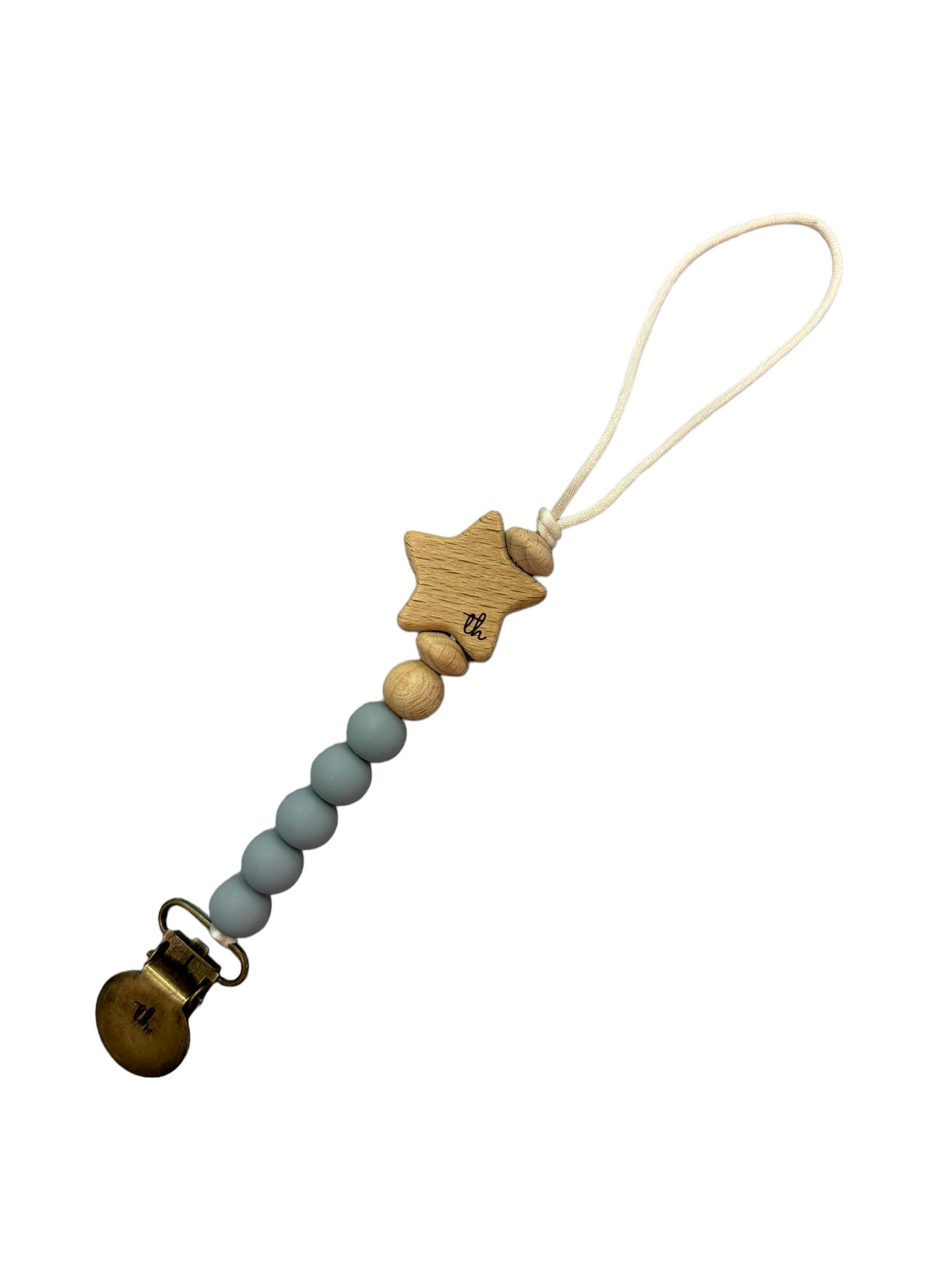 Three Hearts & Co. - Kinley Paci/Toy Clip: White Sand