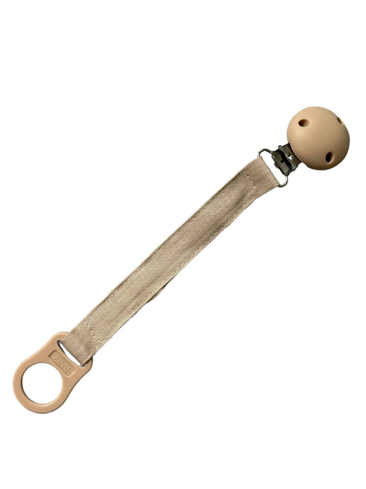 Three Hearts & Co. - Jadye Paci/Toy Clip Linen and Silicone BPA Free: Oatmeal