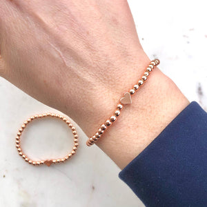 Simply Stated NY - Tiny Heart Mother Daughter Matching Bracelets: 18k Gold Plated / 1 adult