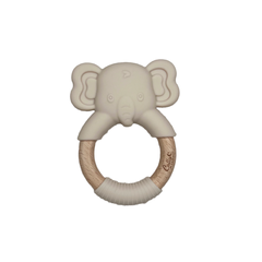 Calla & Friends - Elephant Silicone Teether: Linen