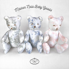 Maison Nola Baby - Storyland Toile Stuffed Bear: Grey