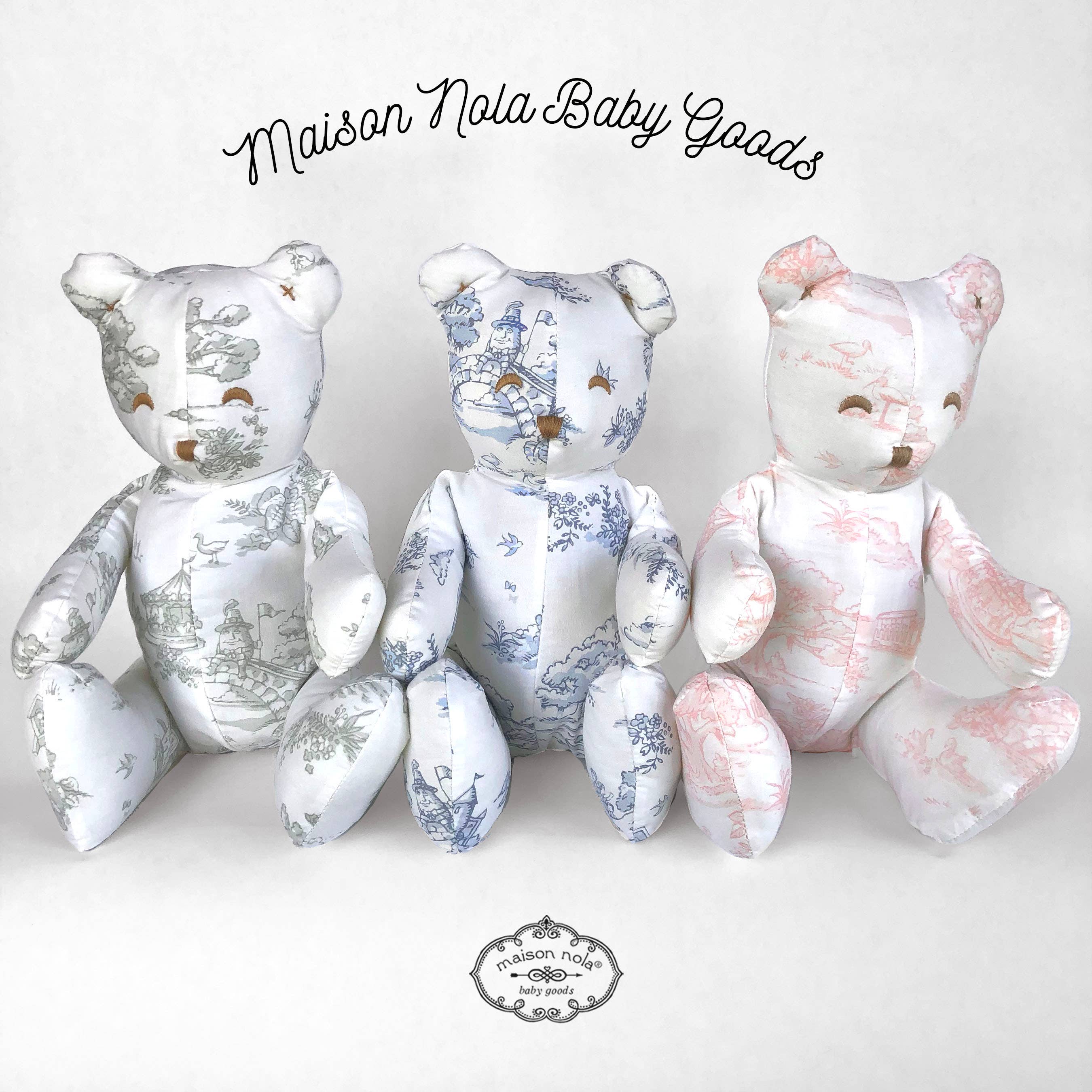 Maison Nola Baby - Storyland Toile Stuffed Bear: Grey