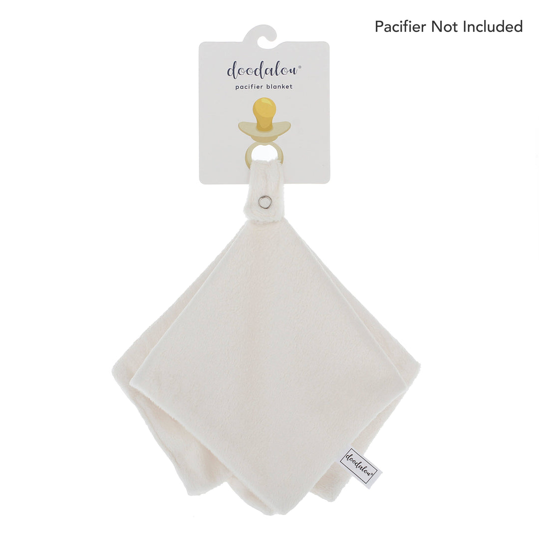 Doodalou - Super Soft Velboa Pacifier Blanket – Ivory