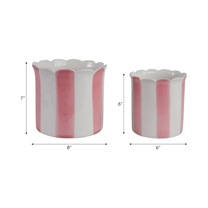 Ceramic Scallop Striped Gift Basket