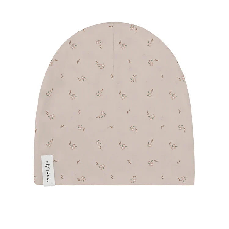 Ely's & Co Pink Printed Floral Beanie
